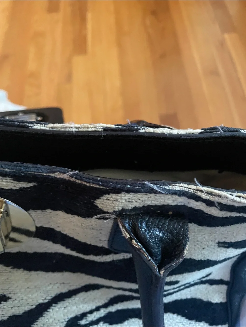 Kate Spade Zebra-Print Black and Cream Tote Handbag